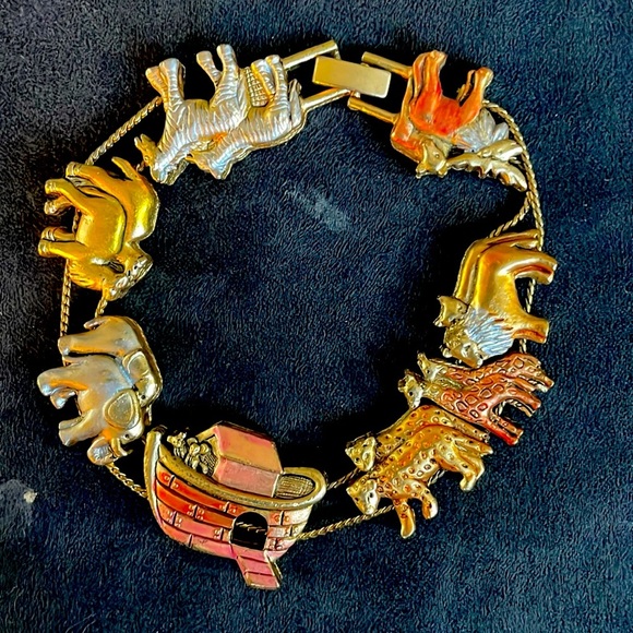Vintage Noah’s Ark slider charm bracelet
